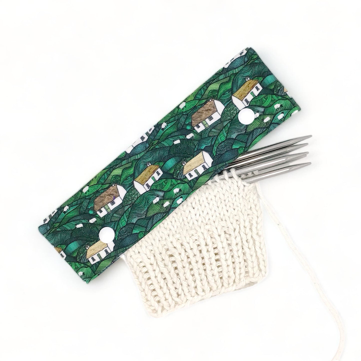 DPN (double pointed needle) holder for sock knitting with sheep farm design