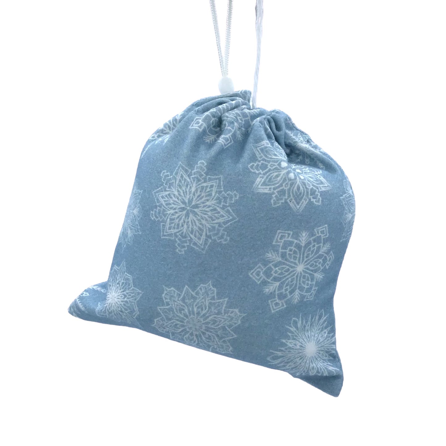 White Snowflakes on Sky Blue