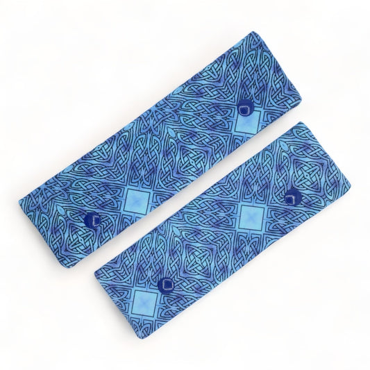 blue Celtic double pointed needle holder for sock knitting