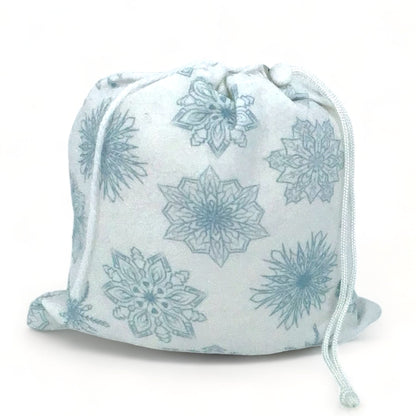 Sky Blue Snowflakes on White
