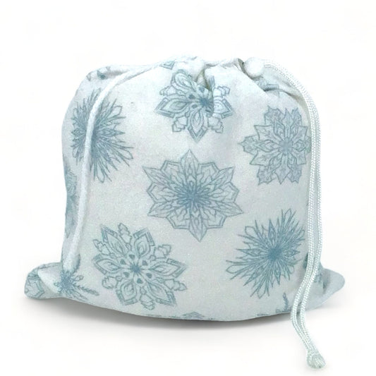 Sky Blue Snowflakes on White