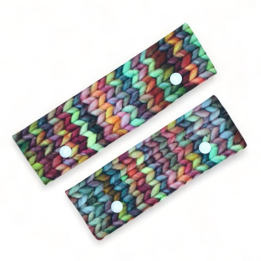 DPN (double pointed needle) holder for sock knitting with stockinette stitch design