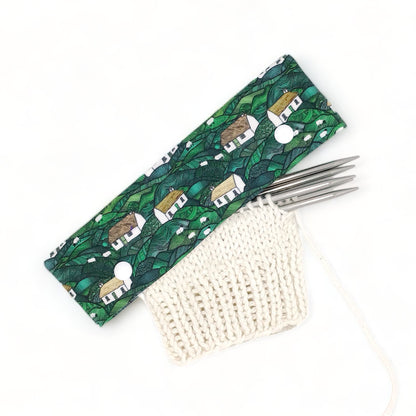DPN (double pointed needle) holder for sock knitting with sheep farm design