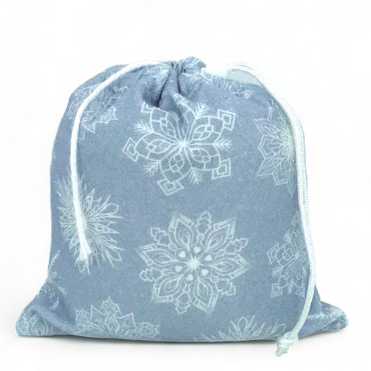 White Snowflakes on Sky Blue