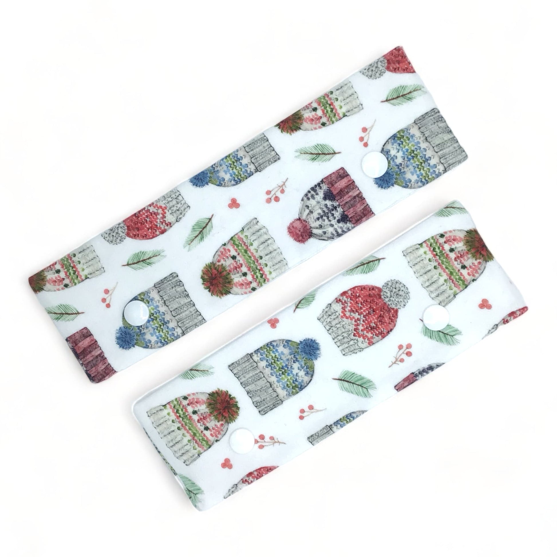 DPN (double pointed needle) holder for sock knitting with knitted winter hat design